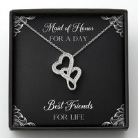 Load image into Gallery viewer, To My Maid of Honor Gifts, Best Friends for Life, Double Heart Necklace For Women, Wedding Day Thank You Ideas From Bride
