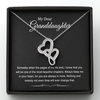 Load image into Gallery viewer, To My Granddaughter Gifts, Someday When The Pages Of My Life End, Double Heart Necklace For Women, Birthday Present Idea From Grandma Grandpa
