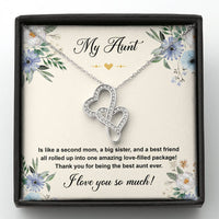 Load image into Gallery viewer, To My Aunt Gifts, Second Mom, Double Heart Necklace For Women, Aunt Birthday Present From Niece Nephew
