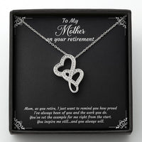 Load image into Gallery viewer, Mom Retirement Gifts, As You Retire, Happy Retirement Double Heart Necklace For Women, Retirement Party Favor From Daughter Son
