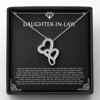 Load image into Gallery viewer, To My Daughter-in-law Gifts, I&#39;m Lucky To Have You, Double Heart Necklace For Women, Birthday Present Idea From Mother-in-law

