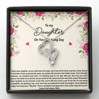 Load image into Gallery viewer, To My Bride Gifts, Enjoy Your Big Day, Double Heart Necklace For Women, Wedding Day Thank You Ideas From Mom
