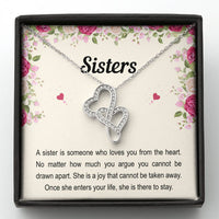 Load image into Gallery viewer, To My Sister Gifts, Someone Who Loves You From The Heart, Double Heart Necklace For Women, Birthday Present Idea From Sister Brother
