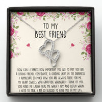 Load image into Gallery viewer, To My Best Friend Gifts, I Am So Blessed, Double Heart Necklace For Women, Birthday Present Idea From Bestie
