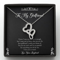 Load image into Gallery viewer, To My Girlfriend, You Are My Rock, Double Heart Necklace For Women, Anniversary Birthday Valentines Day Gifts From Boyfriend
