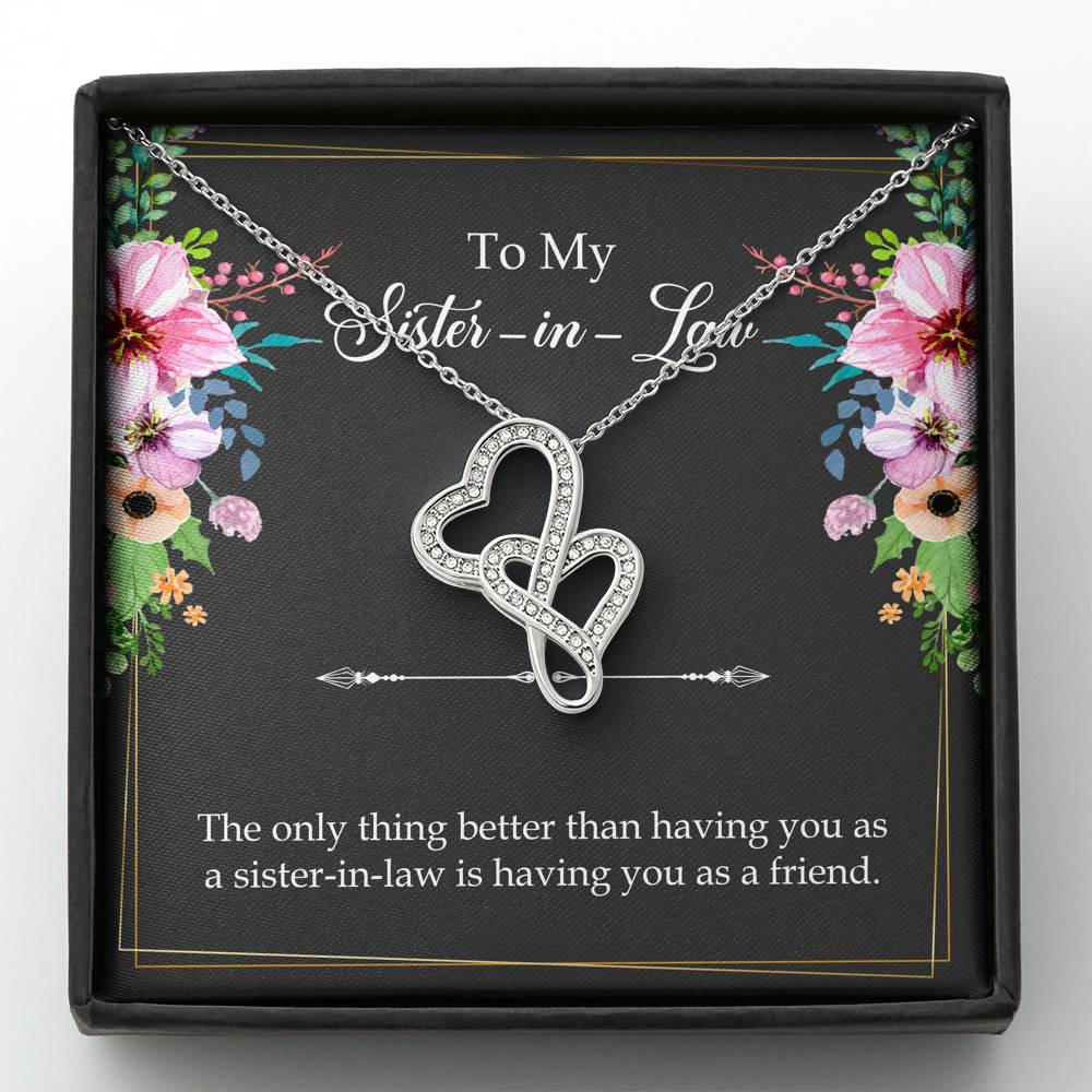To My Sister-in-Law Gifts, The Only Thing Better, Double Heart Necklace For Women, Wedding Day Thank You Ideas From Bride