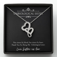 Load image into Gallery viewer, To My Unbiological Sister Gifts, Sister By Heart, Double Heart Necklace For Women, Birthday Present Idea From Sister-in-law
