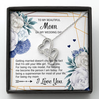 Load image into Gallery viewer, To My Mom Gifts, I&#39;m Still Your Little Girl, Double Heart Necklace For Women, Wedding Day Thank You Ideas From Daughter
