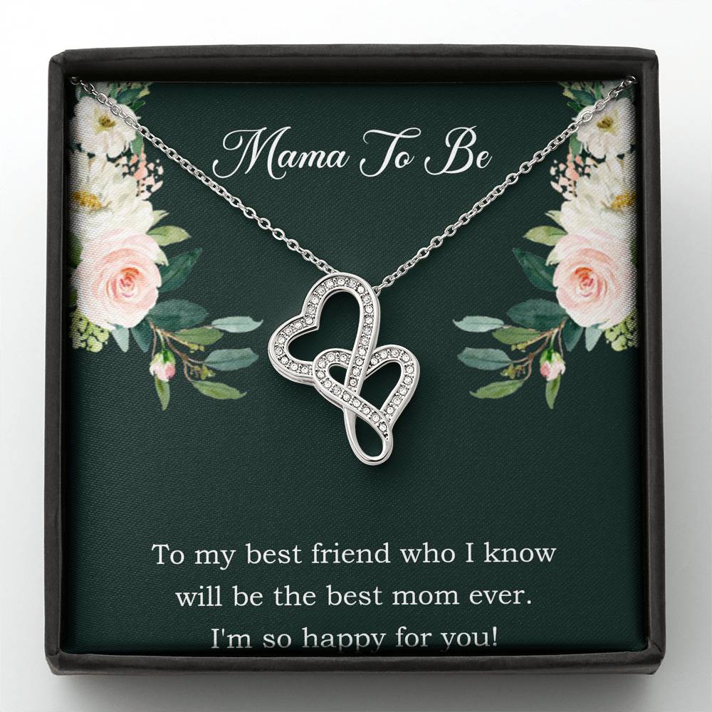Gift for Expecting Mom, To My Best Friend, Mom to Be Double Heart Necklace For Women, Pregnancy Gift For New Mother