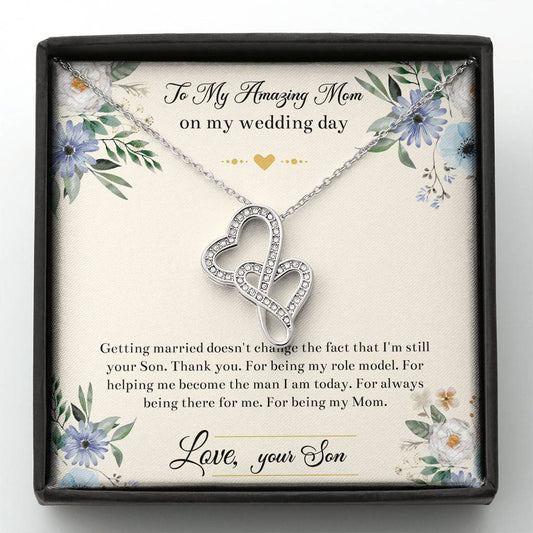 Mom Of The Groom Gifts, I'm Still Your Son, Double Heart Necklace For Women, Wedding Day Thank You Ideas From Groom