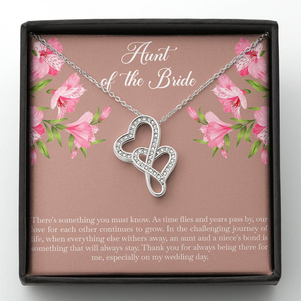 Aunt of the Bride Gifts, Our Love For Each Other Grows, Double Heart Necklace For Women, Wedding Day Thank You Ideas From Bride