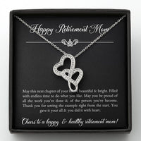 Load image into Gallery viewer, Mom Retirement Gifts, Next Chapter, Happy Retirement Double Heart Necklace For Women, Retirement Party Favor From Daughter Son
