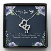 Load image into Gallery viewer, Loss of Loved One Gifts, Still Loved, Sympathy Double Heart Necklace For Loss of Loved One, Memorial Sorry For Your Loss Present

