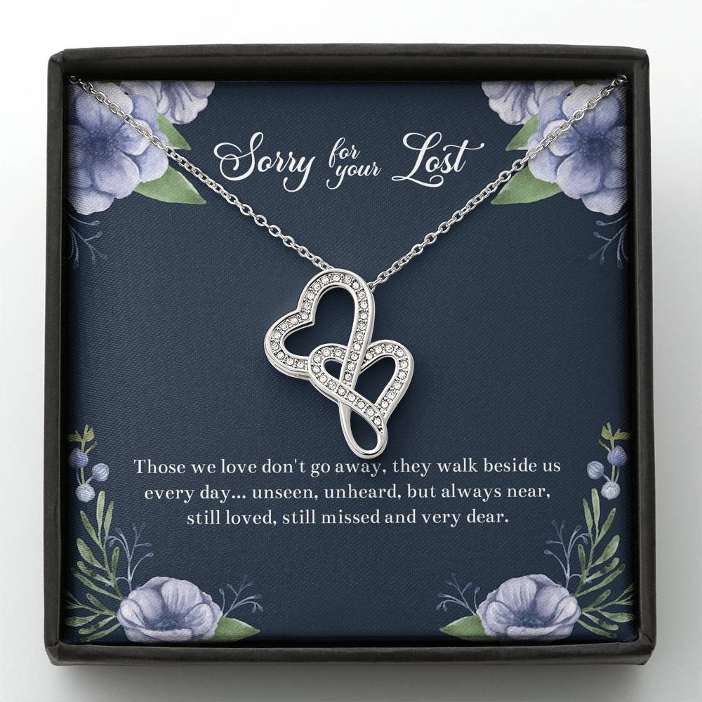 Loss of Loved One Gifts, Still Loved, Sympathy Double Heart Necklace For Loss of Loved One, Memorial Sorry For Your Loss Present