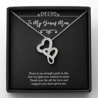 Load image into Gallery viewer, To My Bonus Mom Gifts, There Is No Straight Path In Life, Double Heart Necklace For Women, Wedding Day Thank You Ideas From Bride

