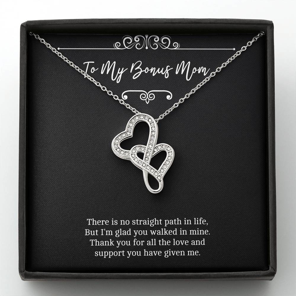 To My Bonus Mom Gifts, There Is No Straight Path In Life, Double Heart Necklace For Women, Wedding Day Thank You Ideas From Bride