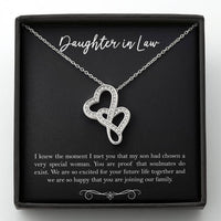 Load image into Gallery viewer, To My Daughter-in-law Gifts, I Knew The Moment I Met You, Double Heart Necklace For Women, Birthday Present Idea From Mother-in-law
