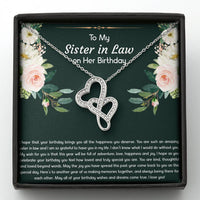 Load image into Gallery viewer, To My Sister-in-law Gifts, I Hope Your Birthday Brings You Happiness, Double Heart Necklace For Women, Birthday Present Idea From Sister
