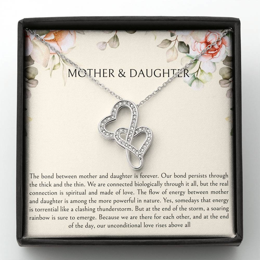 To My Daughter Gifts, Mother and Daughter Bond, Double Heart Necklace For Women, Birthday Present Idea From Mom