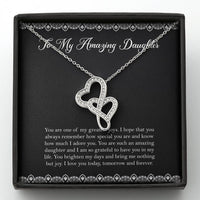 Load image into Gallery viewer, To My Daughter Gifts, You Are One Of My Greatest Joys, Double Heart Necklace For Women, Birthday Present Ideas From Mom Dad
