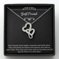 Load image into Gallery viewer, To My Friend Gifts, Forever In Your Heart, Double Heart Necklace For Women, Birthday Present Idea From Bestie
