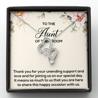 Load image into Gallery viewer, Aunt of the Groom Gifts, Thank You for Your Support, Double Heart Necklace For Women, Wedding Day Thank You Ideas From Groom
