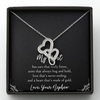 Load image into Gallery viewer, To My Aunt Gifts, Love That&#39;s Never Ending, Double Heart Necklace For Women, Birthday Present Idea From Nephew
