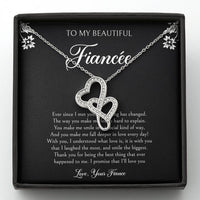Load image into Gallery viewer, To My Fiancée, I&#39;ll Love You Forever, Double Heart Necklace For Women, Anniversary Birthday Valentines Day Gifts From Fiancé
