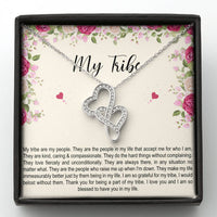 Load image into Gallery viewer, To My Best Friend Gifts, My Tribe, Double Heart Necklace For Women, Birthday Present Idea From Bestie
