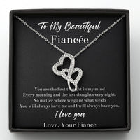 Load image into Gallery viewer, To My Fiancée, You Will Always Have Me, Double Heart Necklace For Women, Anniversary Birthday Valentines Day Gifts From Fiancé
