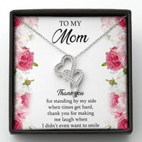 Load image into Gallery viewer, To My Mom Gifts, Thank You For Standing By My Side, Double Heart Necklace For Women, Birthday Mothers Day Present From Son Daughter
