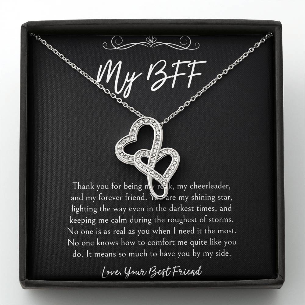 To My Friend Gifts, It Means So Much To Have You By My Side, Double Heart Necklace For Women, Birthday Present Idea From Bestie
