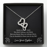 Load image into Gallery viewer, To My Aunt Gifts, Aunts Are Like Stars, Double Heart Necklace For Women, Birthday Present Idea From Nephew
