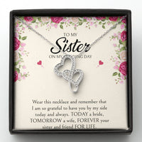 Load image into Gallery viewer, Sister of the Bride Gifts, I Am So Grateful To Have You, Double Heart Necklace For Women, Wedding Day Thank You Ideas From Bride
