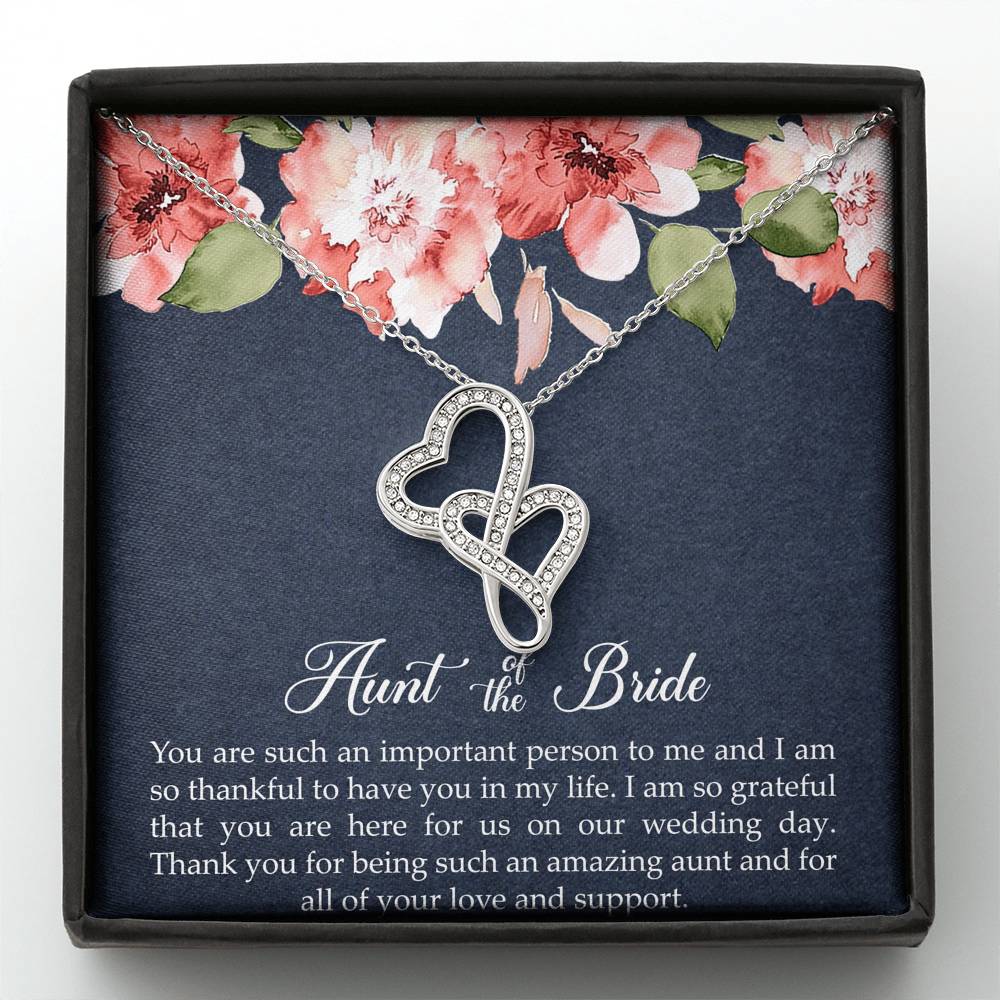 Aunt of the Bride Gifts, You Are Important To Me, Double Heart Necklace For Women, Wedding Day Thank You Ideas From Bride