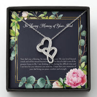 Load image into Gallery viewer, Loss of Dad Gifts, In Loving Memory, Sympathy Double Heart Necklace For Loss of Dad, Memorial Sorry For Your Loss Present
