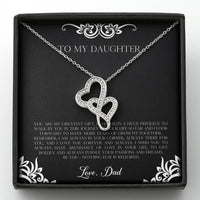 Load image into Gallery viewer, To My Daughter  Gifts, You Are My Greatest Gift, Double Heart Necklace For Women, Birthday Present Idea From Dad

