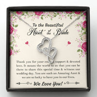 Load image into Gallery viewer, Aunt of the Bride Gifts, Thank You For Your Support, Double Heart Necklace For Women, Wedding Day Thank You Ideas From Bride
