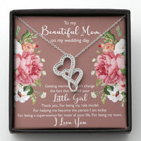 Load image into Gallery viewer, To My Mom Gifts, Thank You, Double Heart Necklace For Women, Wedding Day Thank You Ideas From Daughter
