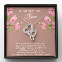 Load image into Gallery viewer, To My Niece  Gifts, You Were A Gift For Me From God, Double Heart Necklace For Women, Birthday Present Idea From Aunt
