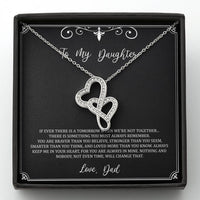 Load image into Gallery viewer, To My Daughter  Gifts, You Are Braver Than You Believe, Double Heart Necklace For Women, Birthday Present Idea From Dad

