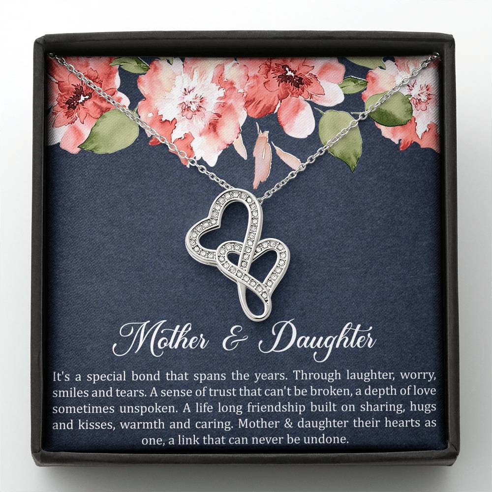 To My Daughter Gifts, Special Bond That Spans The Years, Double Heart Necklace For Women, Birthday Present Idea From Mom