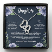 Load image into Gallery viewer, To My Daughter Gifts, When I First Held You In My Arms, Double Heart Necklace For Women, Birthday Present Ideas From Mom Dad
