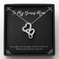 Load image into Gallery viewer, To My Bonus Mom Gifts, Endless Love And Support, Double Heart Necklace For Women, Birthday Mothers Day Present From Bonus Daughter
