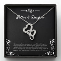 Load image into Gallery viewer, To My Daughter Gifts, Father and Daughter Bond, Double Heart Necklace For Women, Birthday Present Idea From Dad
