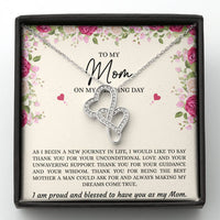 Load image into Gallery viewer, Mom of the Groom Gifts, I Am Proud And Blessed To Have You, Double Heart Necklace For Women, Wedding Day Thank You Ideas From Groom
