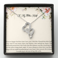 Load image into Gallery viewer, To My Wife, My Other Half, Double Heart Necklace For Women, Anniversary Birthday Gifts From Husband
