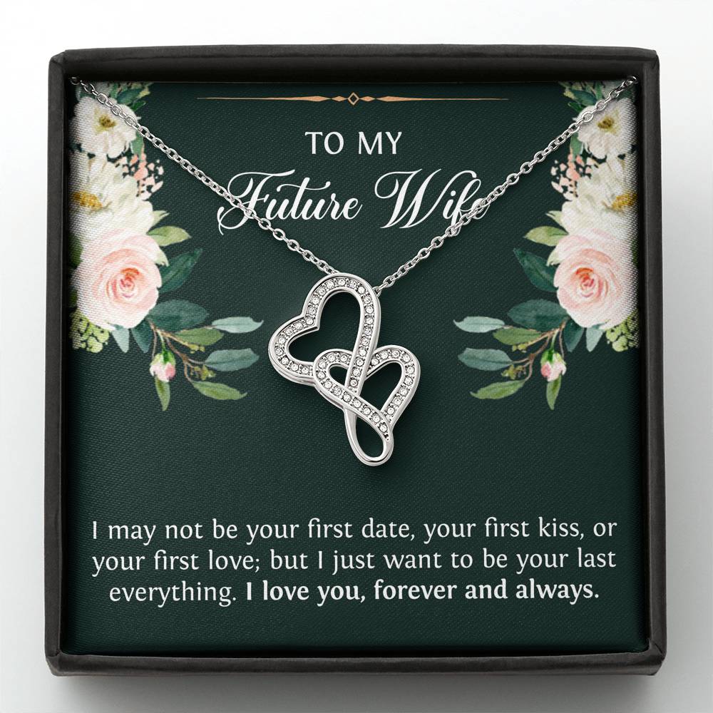 To My Bride Gifts, To My Future Wife, Double Heart Necklace For Women, Wedding Day Engagement Thank You Ideas From Groom