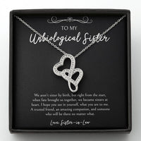 Load image into Gallery viewer, To My Unbiological Sister Gifts, A Trusted Friend, Double Heart Necklace For Women, Birthday Present Idea From Sister-in-law
