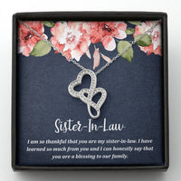 Load image into Gallery viewer, To My Sister-in-law Gifts, I Have Learned So Much from You, Double Heart Necklace For Women, Birthday Present Idea From Sister
